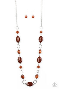 Paparazzi ~ Shimmer Simmer ~ Brown Necklace Set