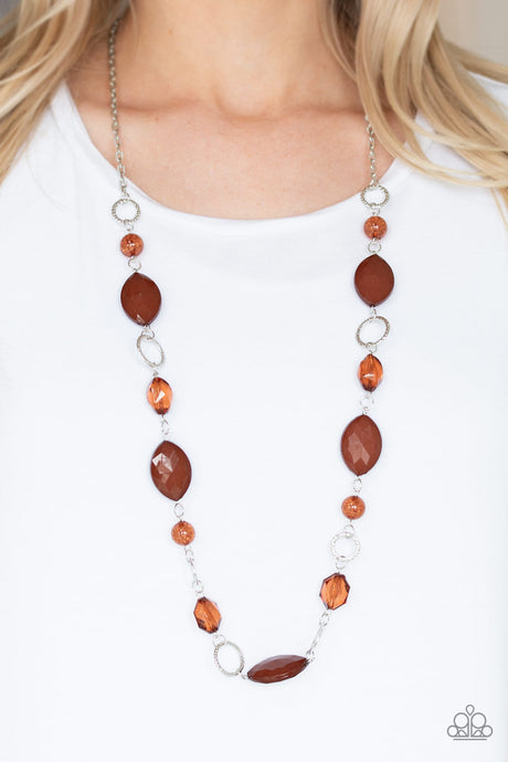 Paparazzi ~ Shimmer Simmer ~ Brown Necklace Set
