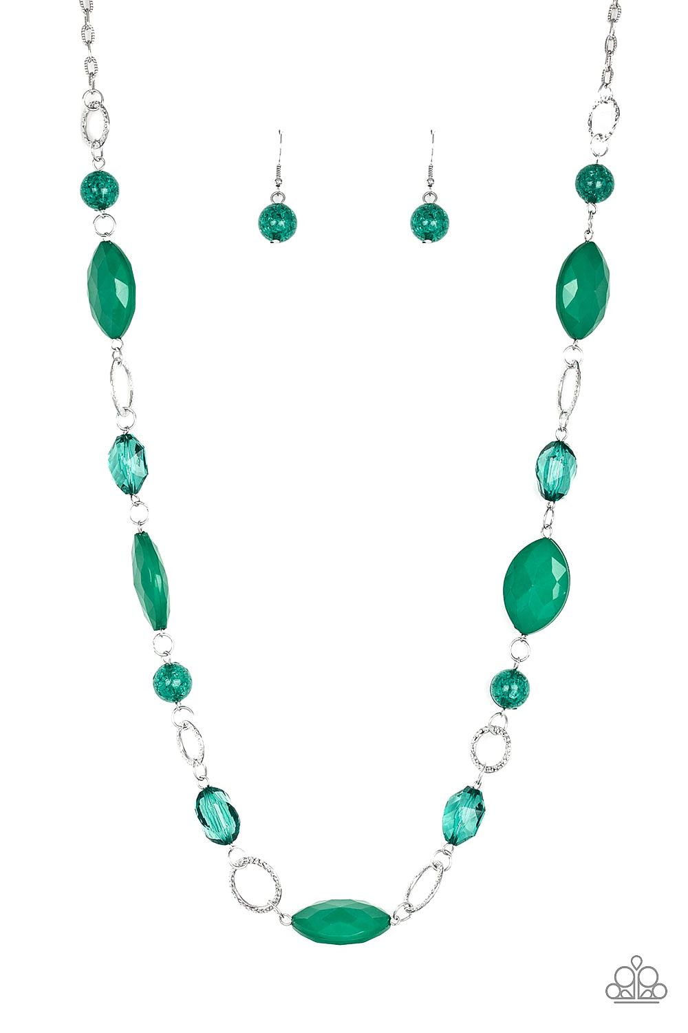 Paparazzi ~ Shimmer Simmer ~ Green Necklace Set