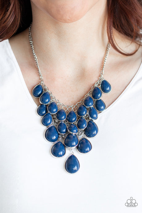 Paparazzi ~ Shop Til You TEARDROP ~ Blue Necklace Set
