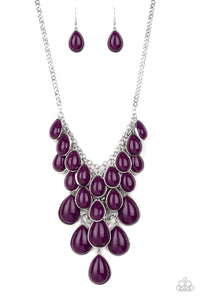 Paparazzi ~ Shop Til You TEARDROP ~ Purple Necklace Set