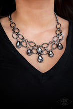 Load image into Gallery viewer, Paparazzi ~ Show-Stopping Shimmer ~ Black Gunmetal Necklace Set (Life of the Party Exclusive)