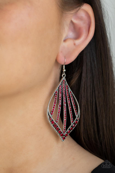 Paparazzi ~ Showcase Sparkle ~ Red Earrings