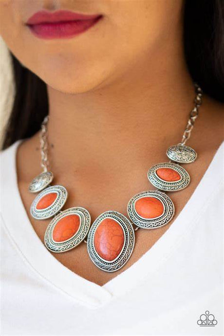 Paparazzi ~ Sierra Serenity ~ Orange Necklace Set
