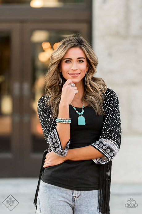 Paparazzi ~ Simply Santa Fe ~ Fashion Fix Complete Trend Blend ~ Blue/Turquoise Necklace Set