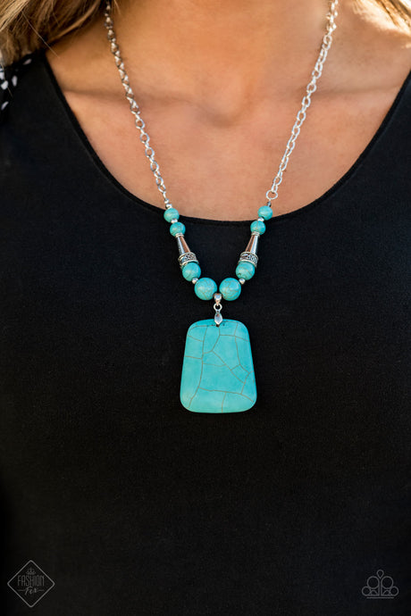 Paparazzi ~ Sandstone Oasis ~ Blue Turquoise Necklace Set (Fashion Fix Exclusive)