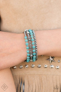 Paparazzi ~ Simply Santa Fe ~ Fashion Fix Complete Trend Blend ~ Turquoise Blue and Silver Necklace Set