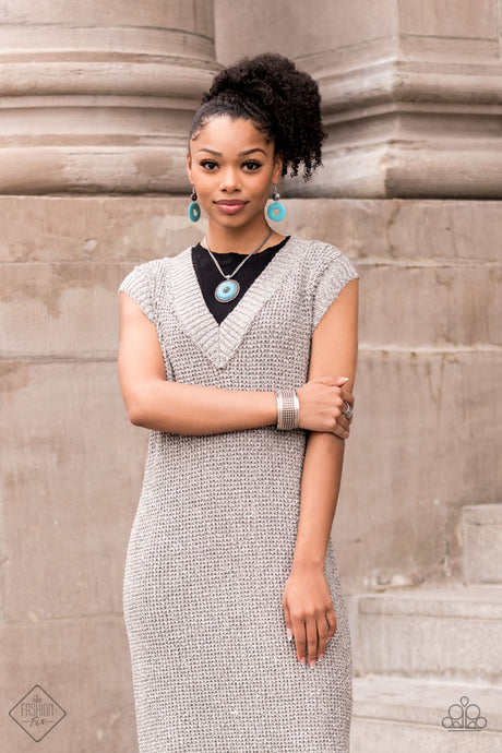 Paparazzi ~ Simply Santa Fe ~ Fashion Fix Complete Trend Blend ~ Turquoise and Silver Necklace Set