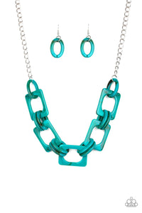 Paparazzi ~ Sizzle Sizzle ~ Blue Acrylic Necklace Set