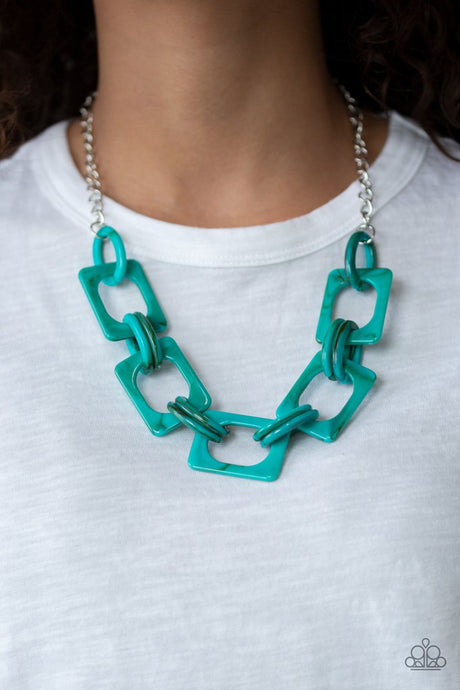 Paparazzi ~ Sizzle Sizzle ~ Blue Acrylic Necklace Set