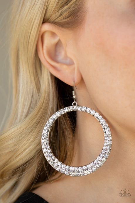 Paparazzi ~ So Demanding ~ White Earrings