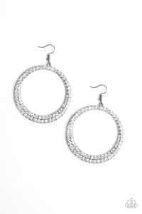 Paparazzi ~ So Demanding ~ White Earrings