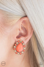 Load image into Gallery viewer, Paparazzi ~ So Spring Season ~ Orange Clip-On Earrings - Klassy Jewelz Boutique