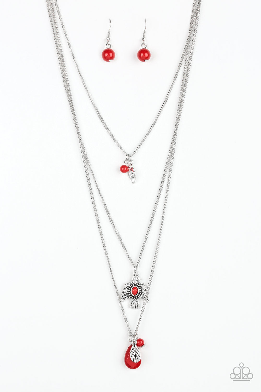 Paparazzi ~ Soar With The Eagles ~ Red Necklace Set