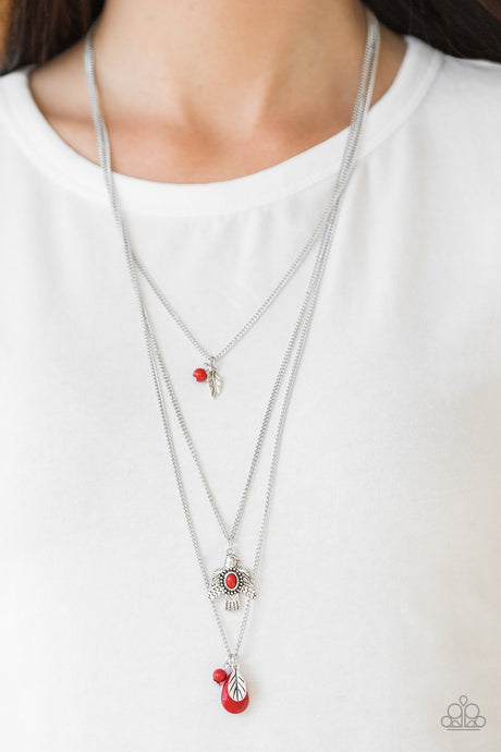 Paparazzi ~ Soar With The Eagles ~ Red Necklace Set