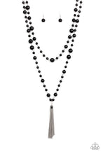Load image into Gallery viewer, Paparazzi ~ Social Hour ~ Black Beaded Necklace Set