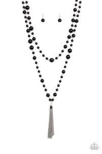 Paparazzi ~ Social Hour ~ Black Beaded Necklace Set