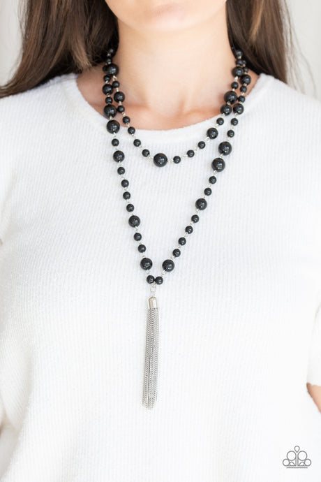 Paparazzi ~ Social Hour ~ Black Beaded Necklace Set