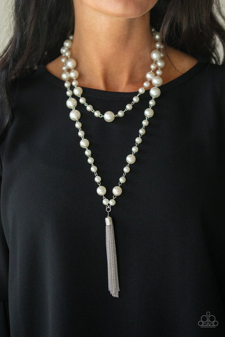 Paparazzi ~ Social Hour ~ White Pearl Necklace Set