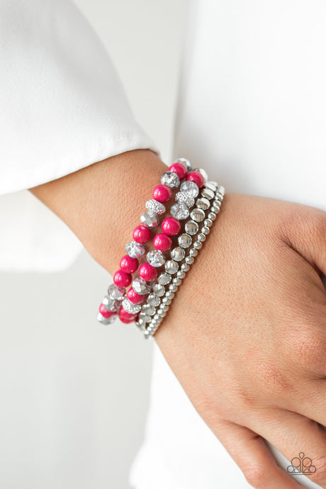 Paparazzi ~ Socialize ~ Pink Bracelet