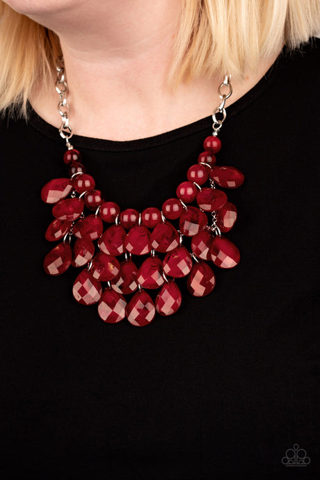 Paparazzi ~ Sorry To Burst Your Bubble ~ Red Necklace Set