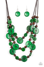 Load image into Gallery viewer, Paparazzi ~ South Beach Summer ~ Green Wooden Bead Necklace Set