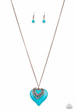 Load image into Gallery viewer, Paparazzi ~ Southern Heart ~ Copper and Turquoise Necklace Set