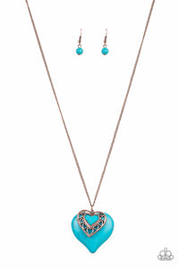 Paparazzi ~ Southern Heart ~ Copper and Turquoise Necklace Set