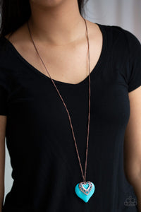 Paparazzi ~ Southern Heart ~ Copper and Turquoise Necklace Set