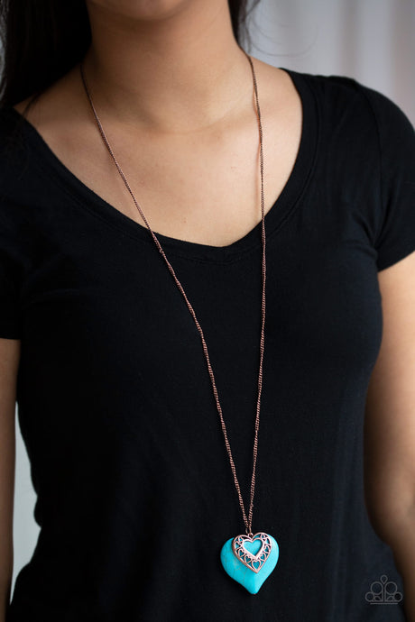 Paparazzi ~ Southern Heart ~ Copper and Turquoise Necklace Set