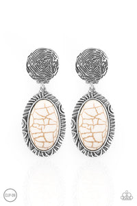 Paparazzi ~ Southern Impressions ~ White Clip-On Earrings