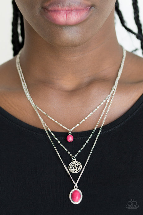 Paparazzi ~ Southern Roots ~ Pink Necklace Set