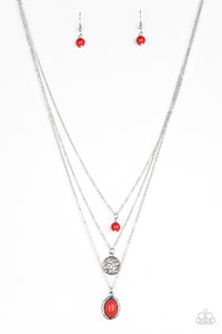 Paparazzi ~ Southern Roots ~ Red Necklace Set