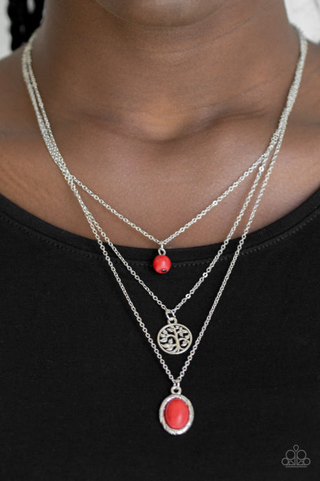 Paparazzi ~ Southern Roots ~ Red Necklace Set