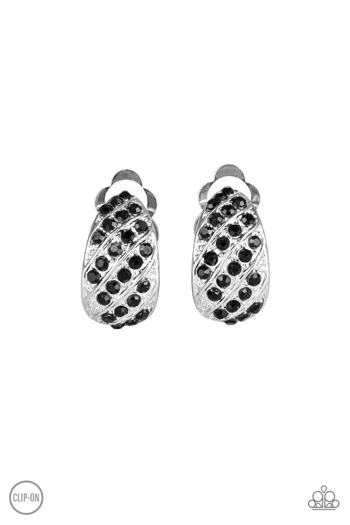 Paparazzi - Sparkling Shells - Black Clip-On Earrings - Klassy Jewelz Boutique
