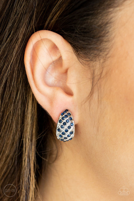 Paparazzi - Sparkling Shells - Blue Clip On Earrings - Klassy Jewelz Boutique