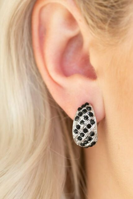 Paparazzi - Sparkling Shells - Black Clip-On Earrings - Klassy Jewelz Boutique