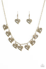 Load image into Gallery viewer, Paparazzi ~ Speaking From The Heart ~ Brass Necklace Set