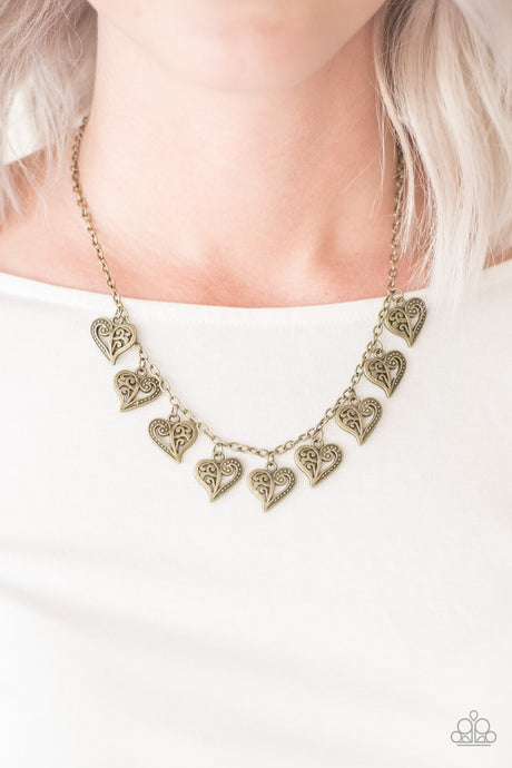 Paparazzi ~ Speaking From The Heart ~ Brass Necklace Set