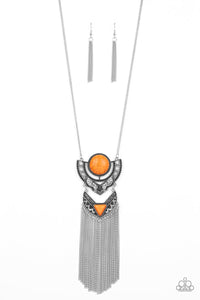 Paparazzi - Spirit Trek - Orange Necklace Set
