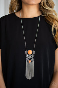 Paparazzi - Spirit Trek - Orange Necklace Set