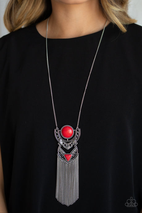 Paparazzi ~ Spirit Trek ~ Red Necklace Set