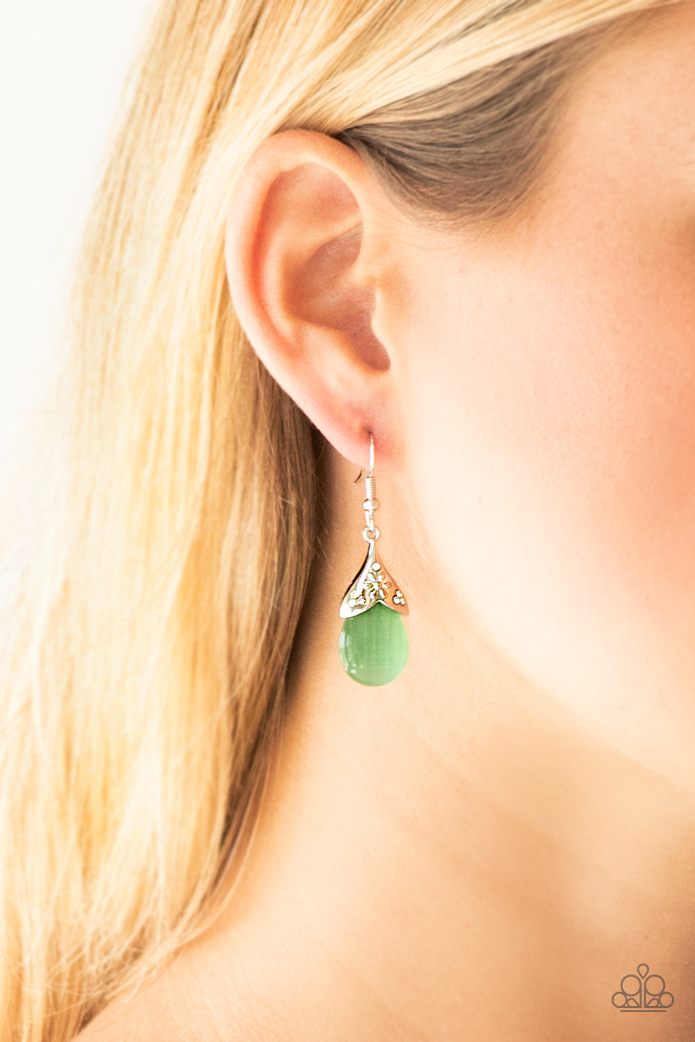 Paparazzi ~ Spring Dew ~ Green Earrings