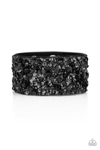 Paparazzi ~ Starry Sequins ~ Black Urban Bracelet
