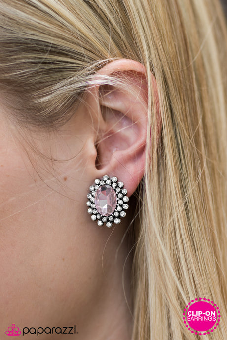 Paparazzi ~ Starry Shine - Pink ~ Clip-On Earrings