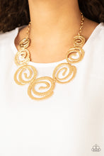 Load image into Gallery viewer, Paparazzi ~ Statement Swirl ~ Gold Necklace Set