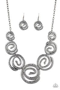 Paparazzi ~ Statement Swirl ~ Gold Necklace Set
