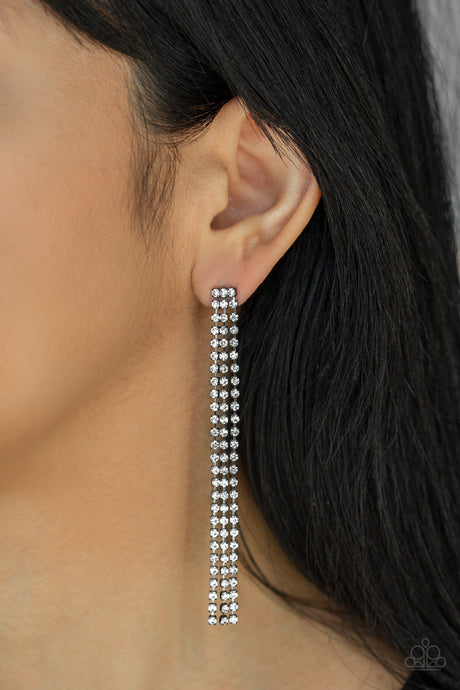 Paparazzi ~ Stellar Starlight ~ Black Rhinestone Post Earrings