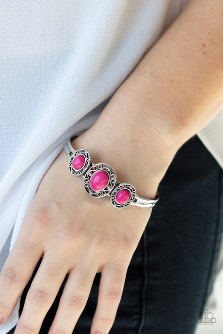 Paparazzi ~ Stone Sage ~ Pink Cuff Bracelet