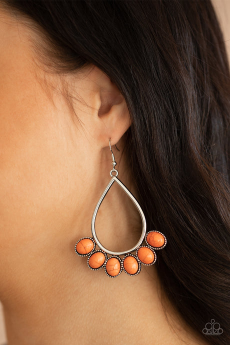 Paparazzi ~ Stone Sky ~ Orange Earrings